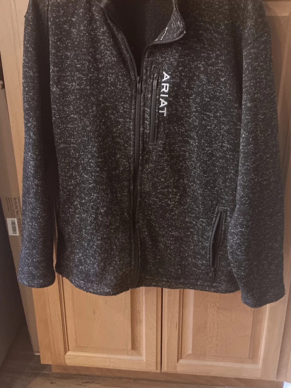 Ariat Caldwell Mens Full Zip Speckled Charcoal Sweater Jacket Size XXL
